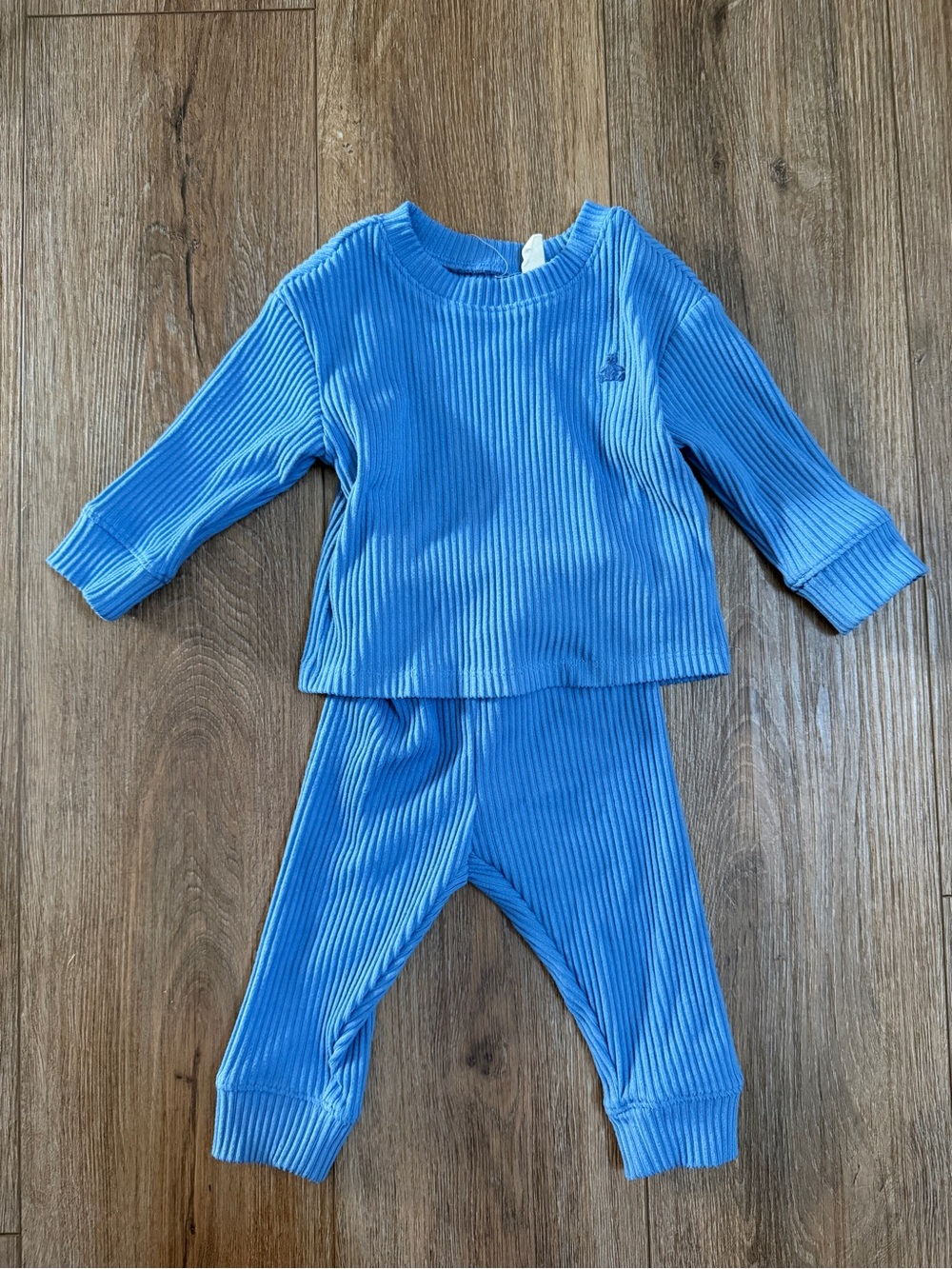Baby Gap Blue Ribbed Pajama Set - Soft Two-Piece Set